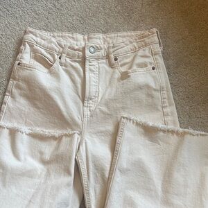 Wide Leg Cream Denim, like new